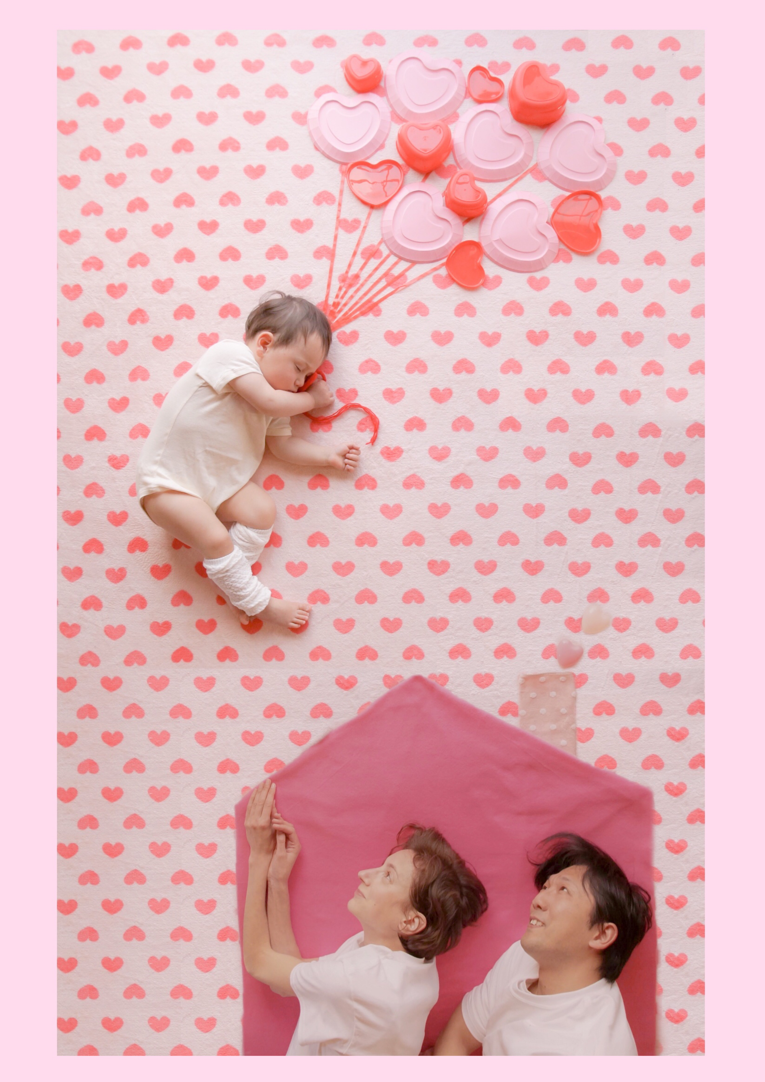 NEW】寝相アート®『Family Love』家族写真(2021.07.17)  寝相アート®